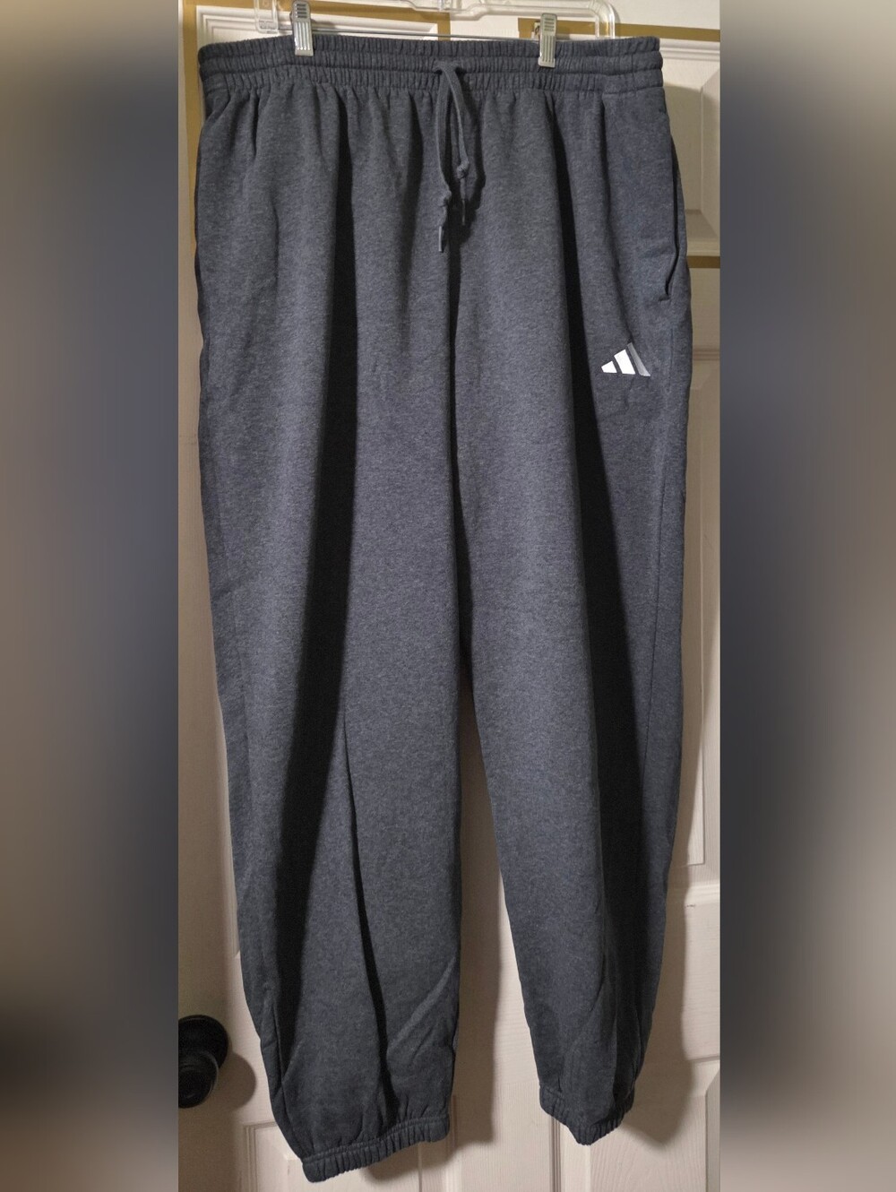 adidas Dark Charcoal Gray Mens' Fleece Joggers
